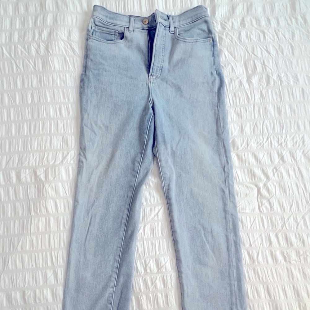 Express High Waisted Light Wash Slim Ankle Jeans-Size 6 Long